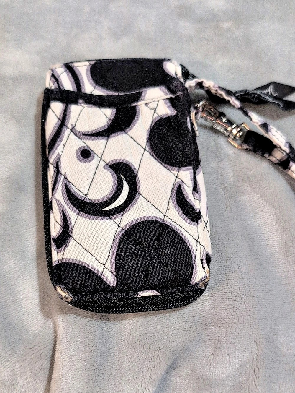 Vera Bradley Zip ID Black & White Wristlet